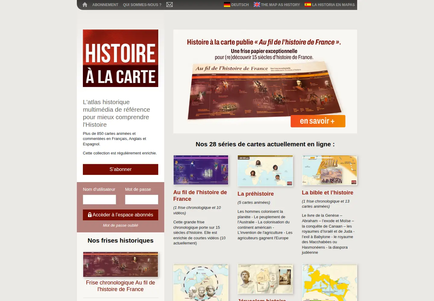Screenshot of histoirealacarte.com