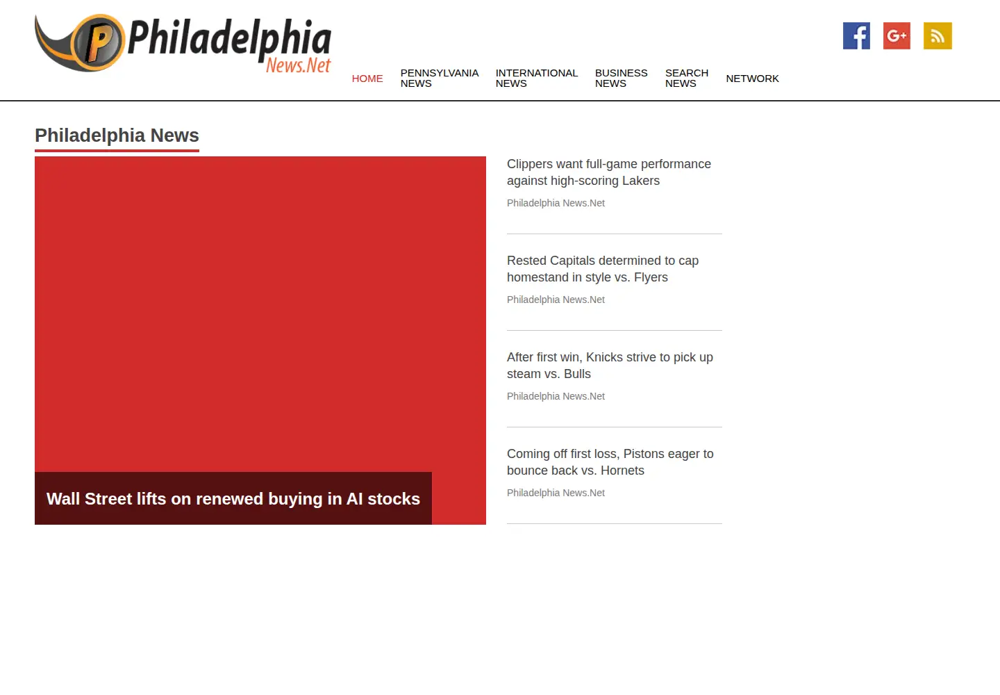 Captured homepage of philadelphianews.net in the current scan