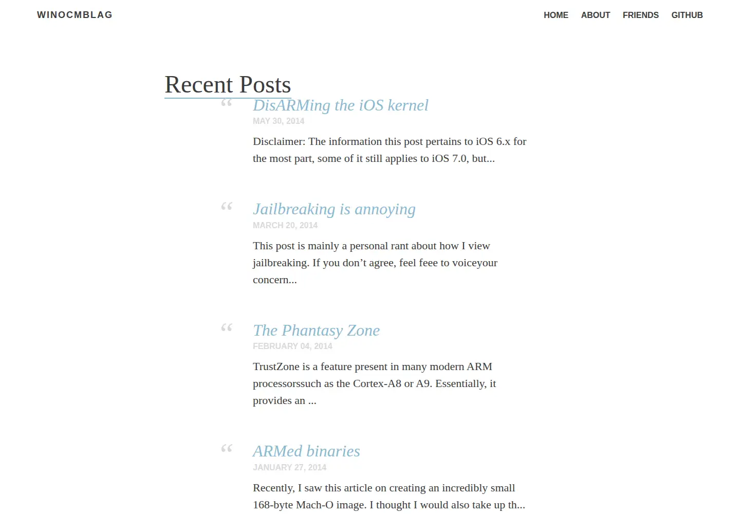 Screenshot of winocm.com