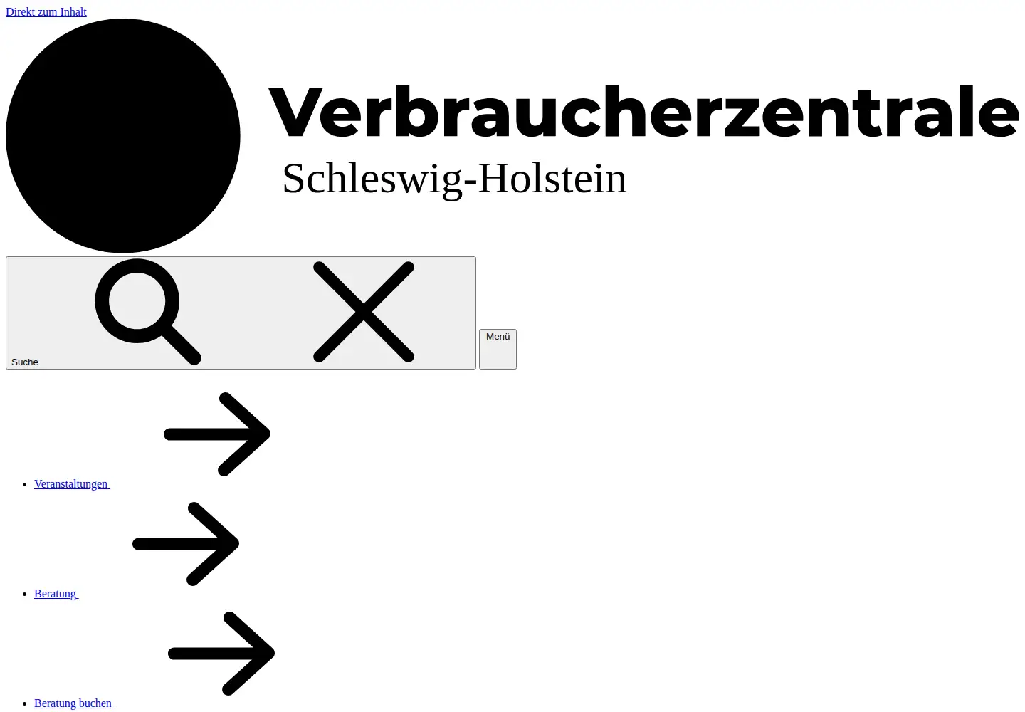 Screenshot of verbraucherzentrale-sh.de