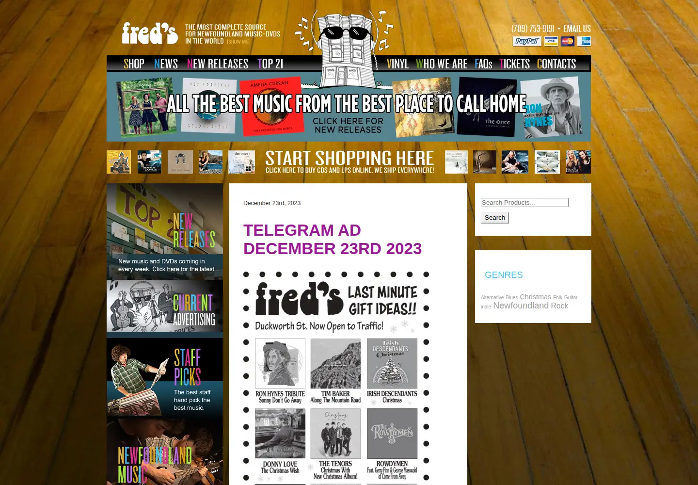 Screenshot of fredsrecords.com