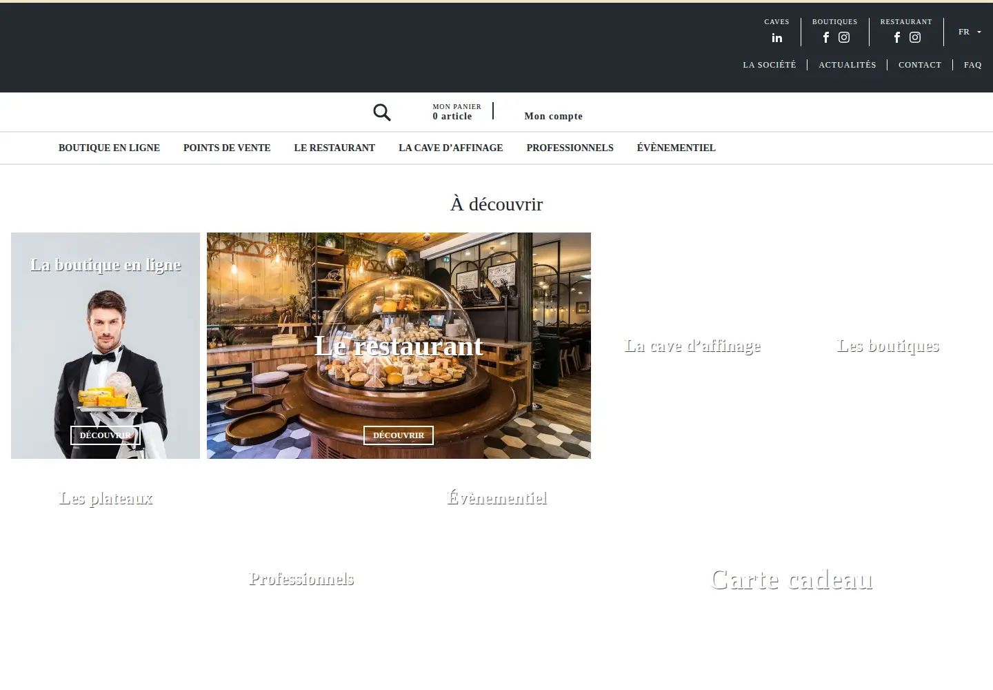 Captured homepage of fromagerie-tourrette.com in the current scan