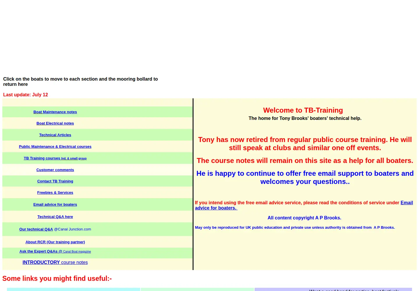 Screenshot of tb-training.co.uk