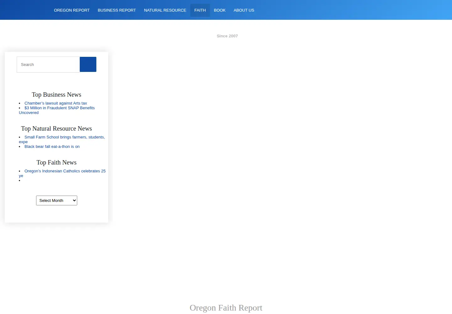 Screenshot of oregonfaithreport.com