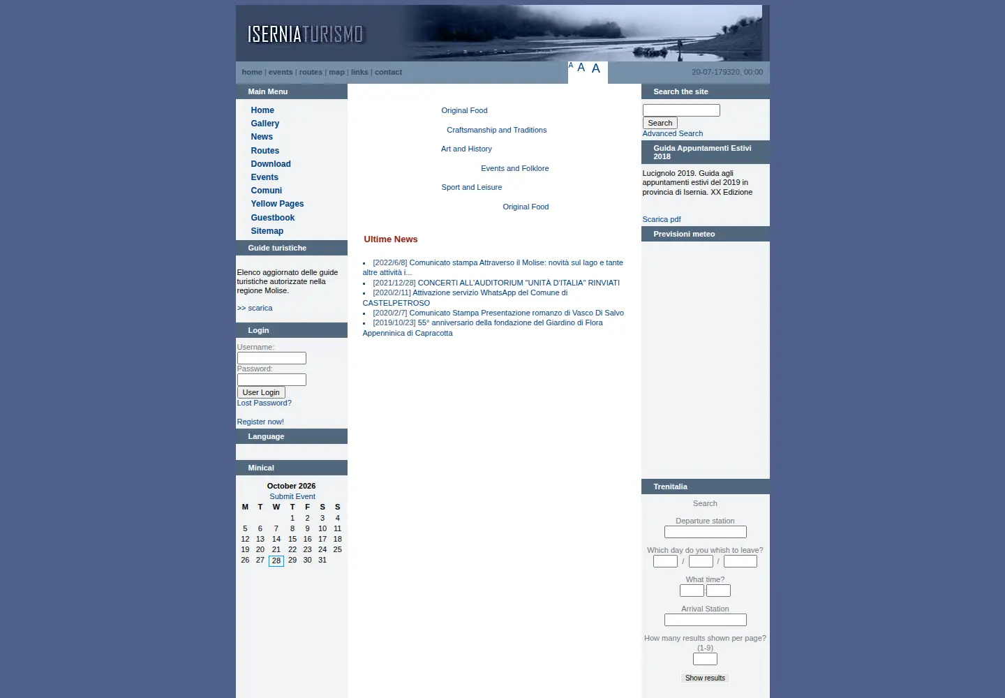 Screenshot of iserniaturismo.it