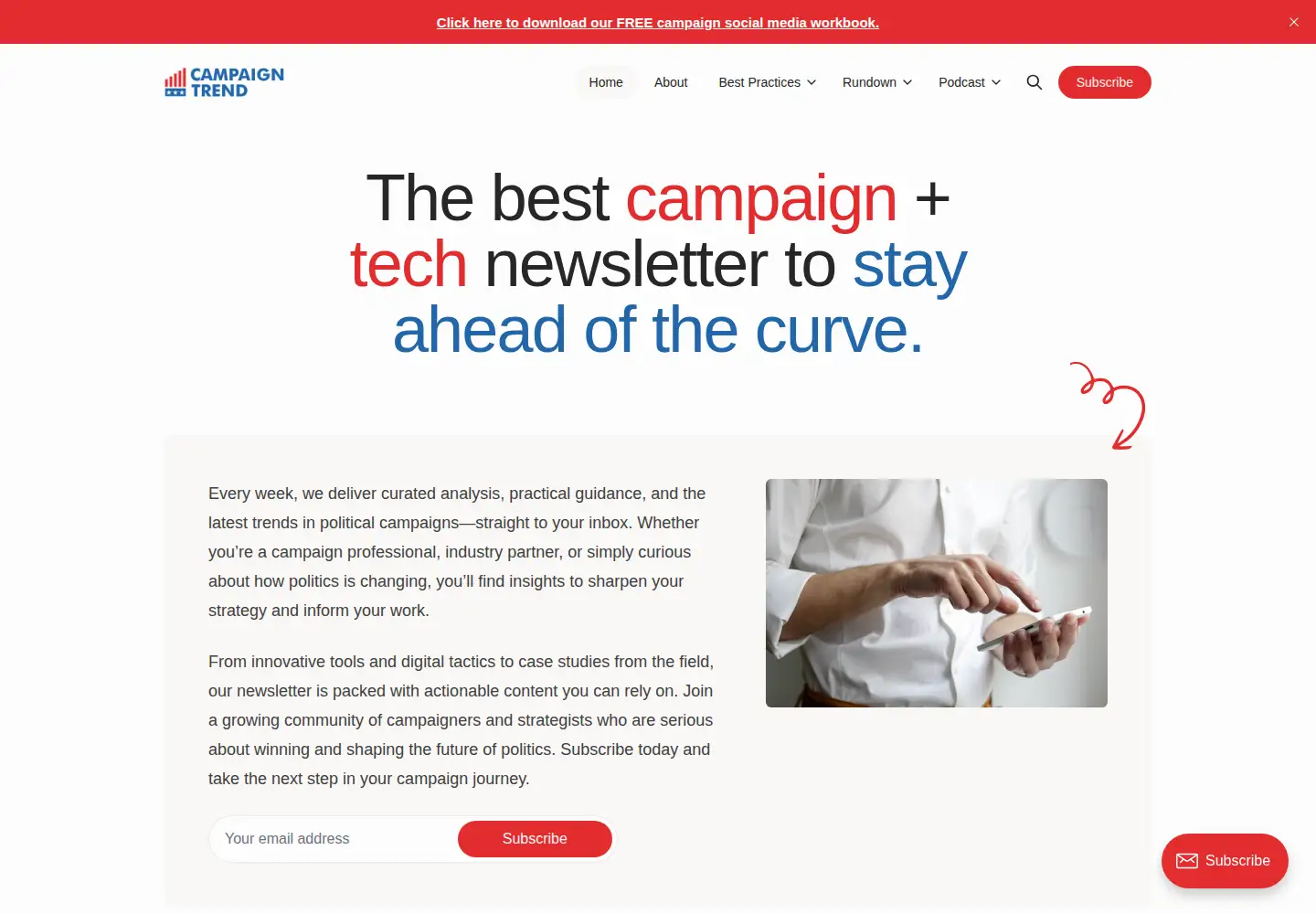Captured homepage of campaigntrend.com in the current scan