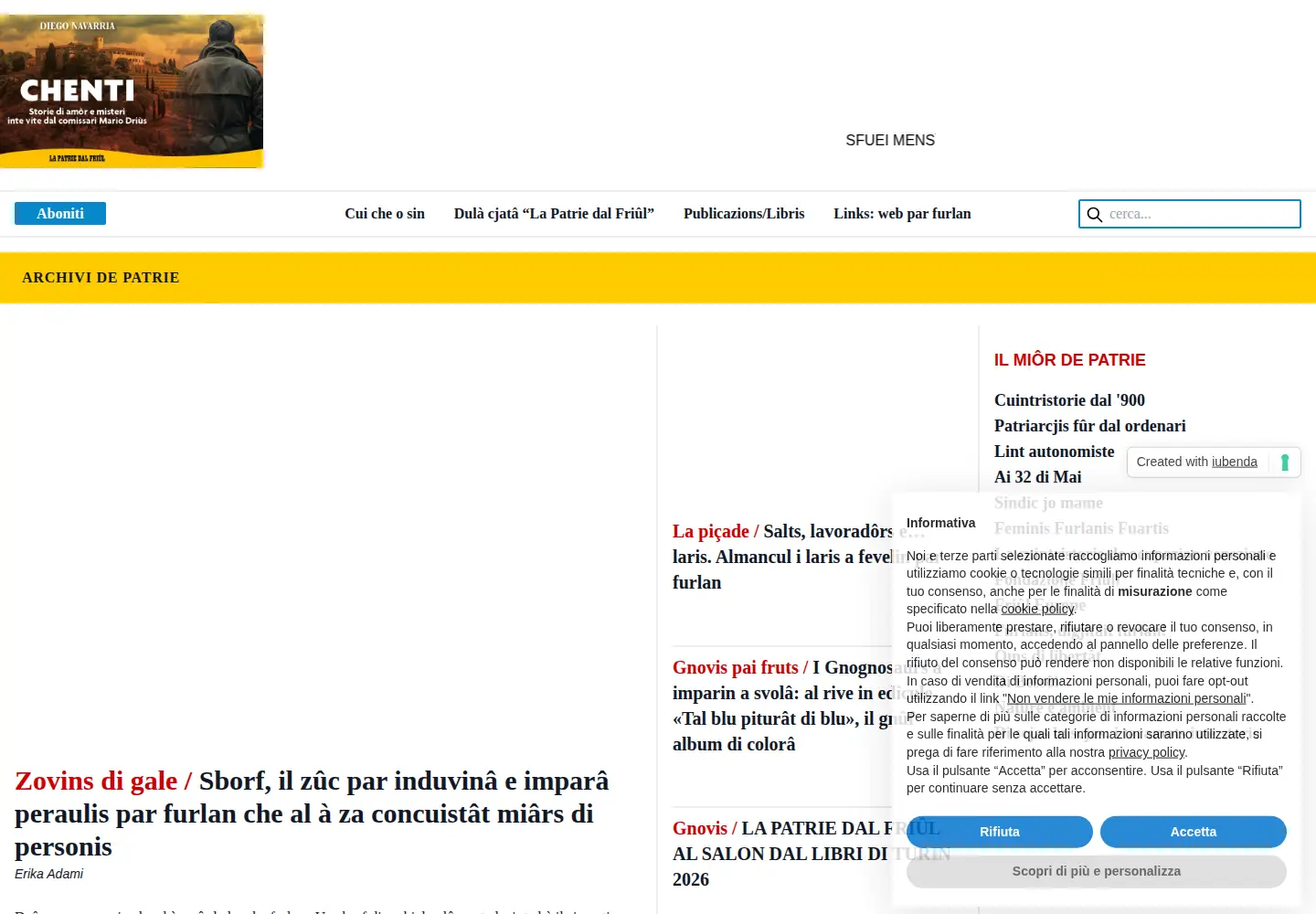Screenshot of lapatriedalfriul.org