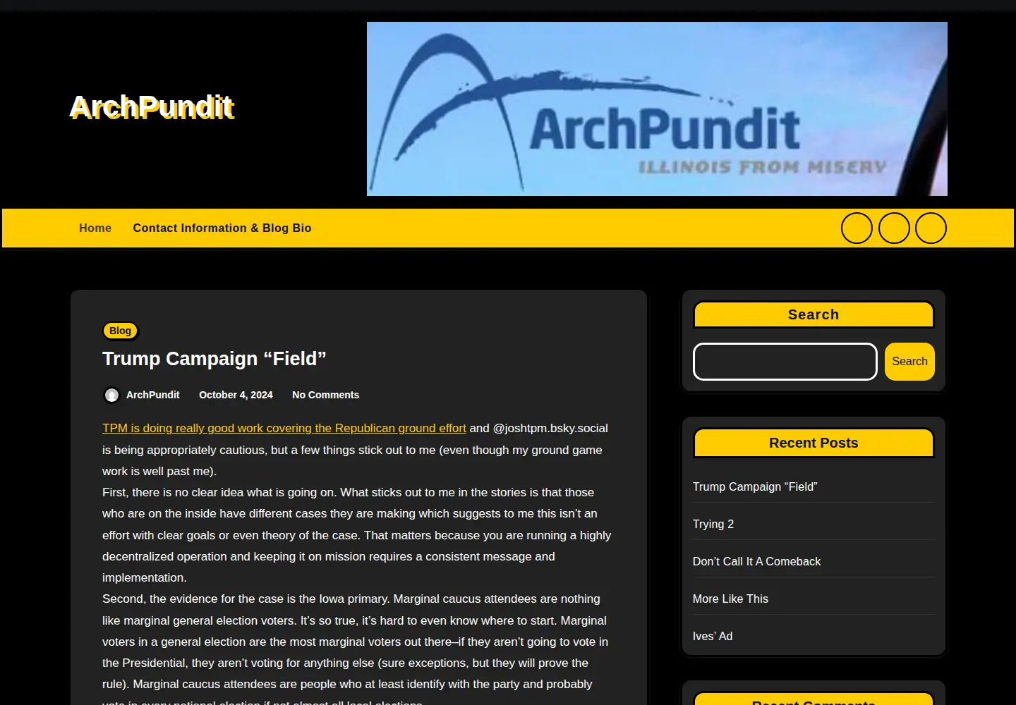 Screenshot of archpundit.com