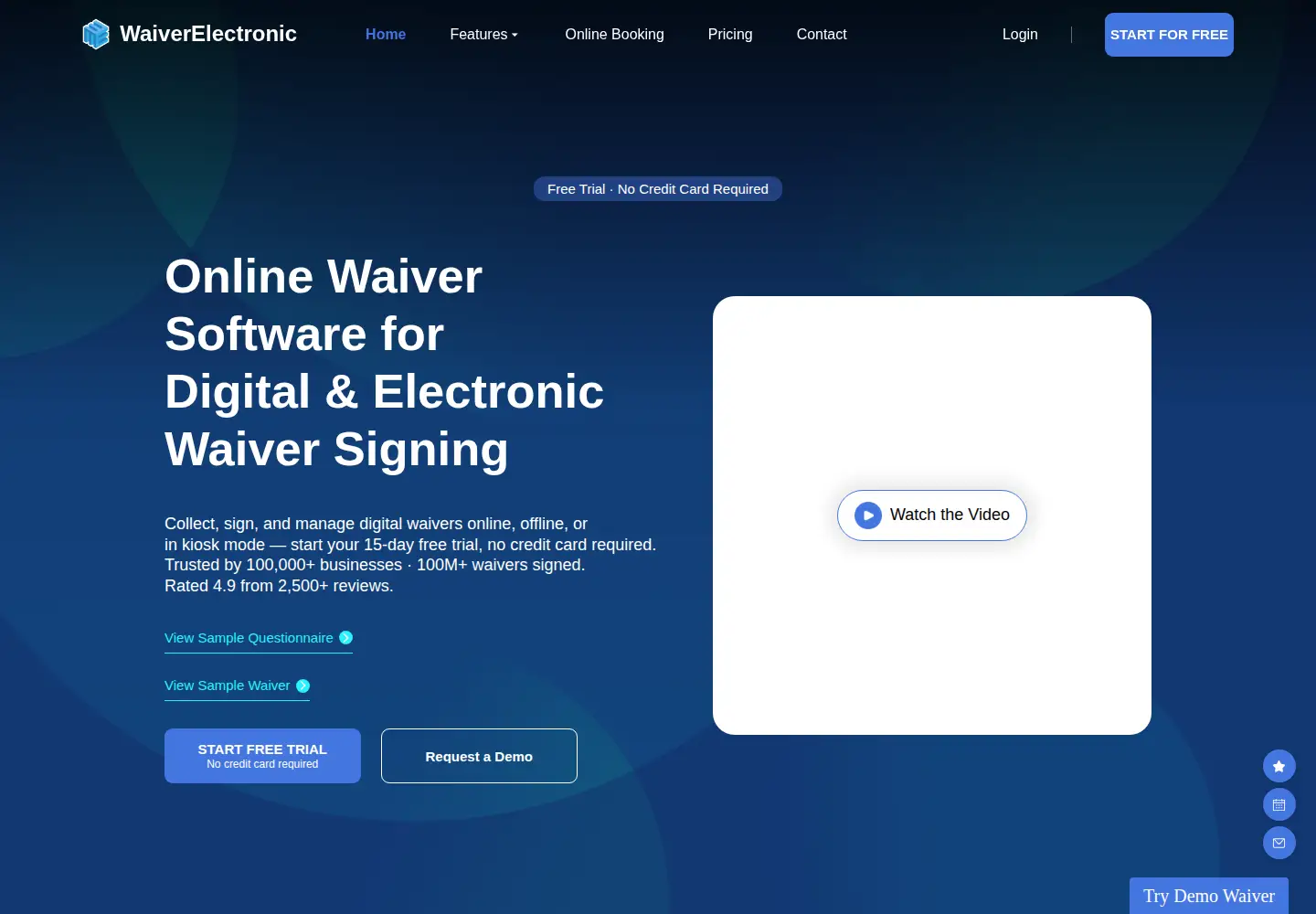 Screenshot of waiverelectronic.com
