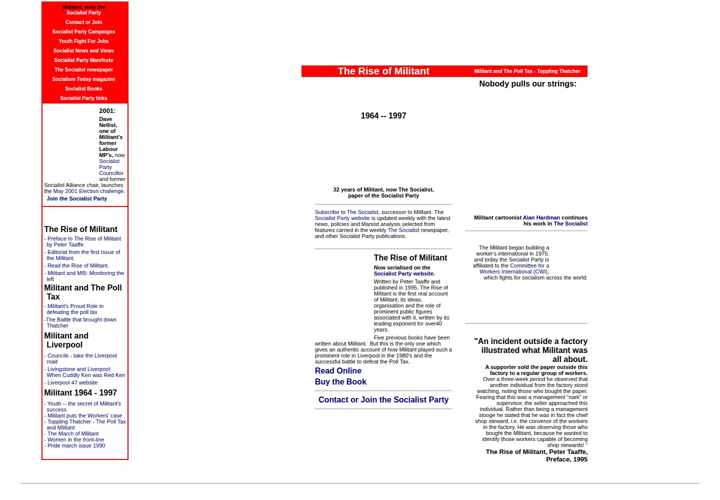 Screenshot of militant.org.uk