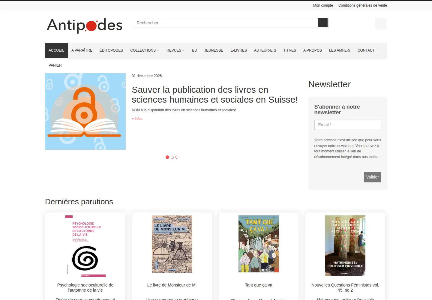 Screenshot of antipodes.ch