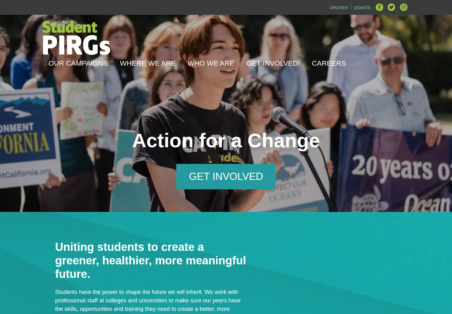 Screenshot of studentpirgs.org