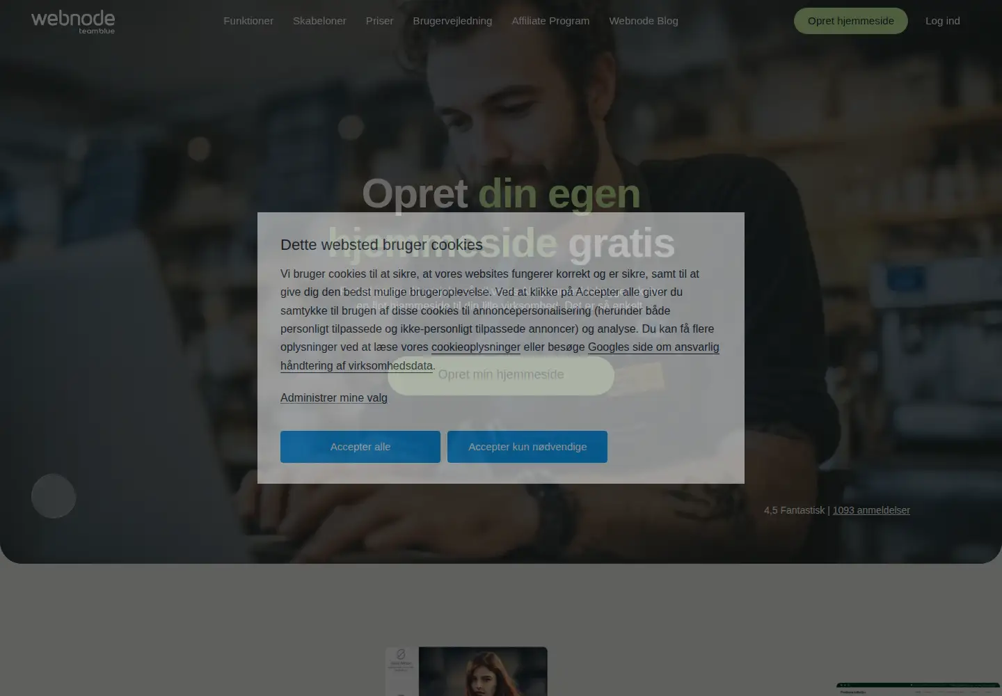 Screenshot of webnode.dk