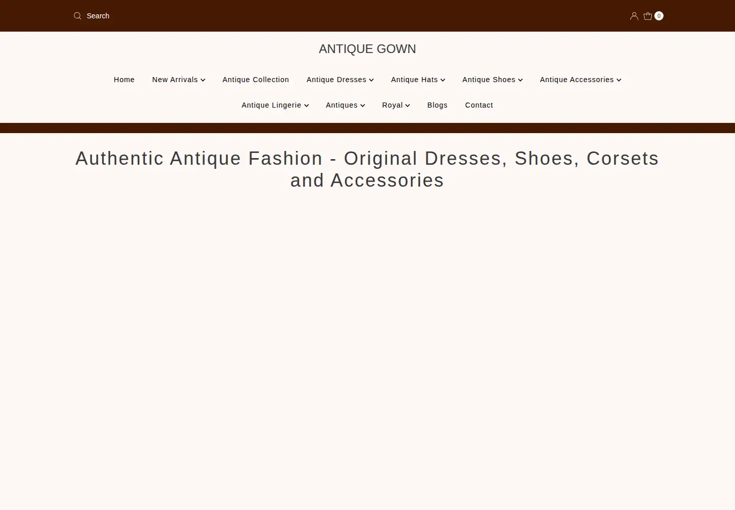 Captured homepage of antique-gown.com in the current scan