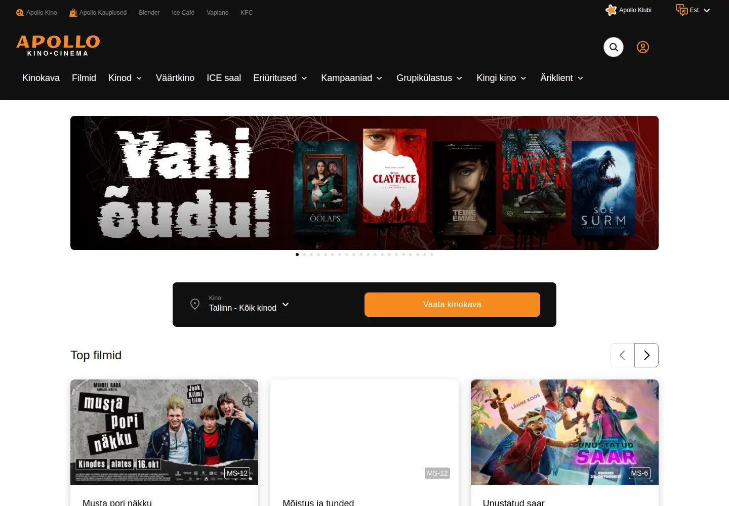 Screenshot of apollokino.ee