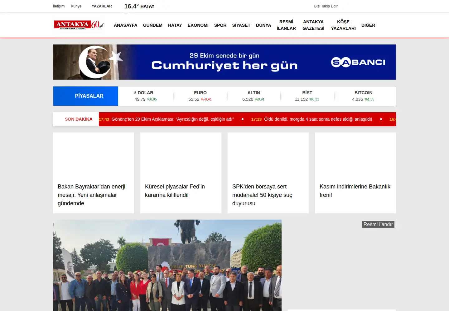 Screenshot of antakyagazetesi.com