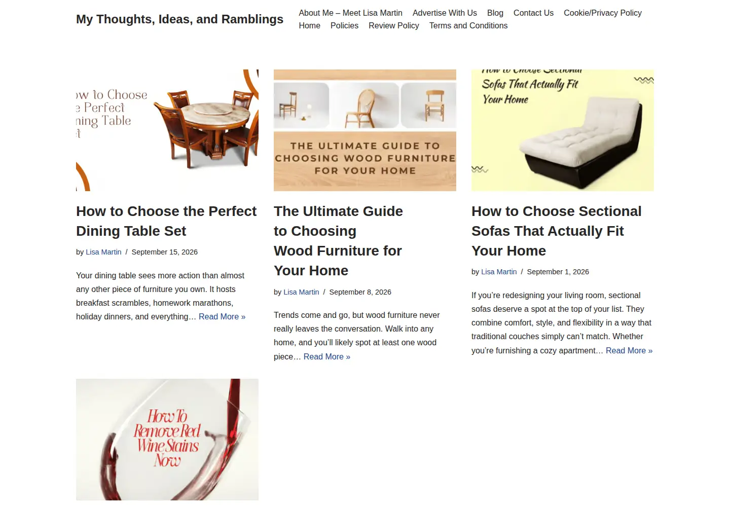 Screenshot of mythoughtsideasandramblings.com