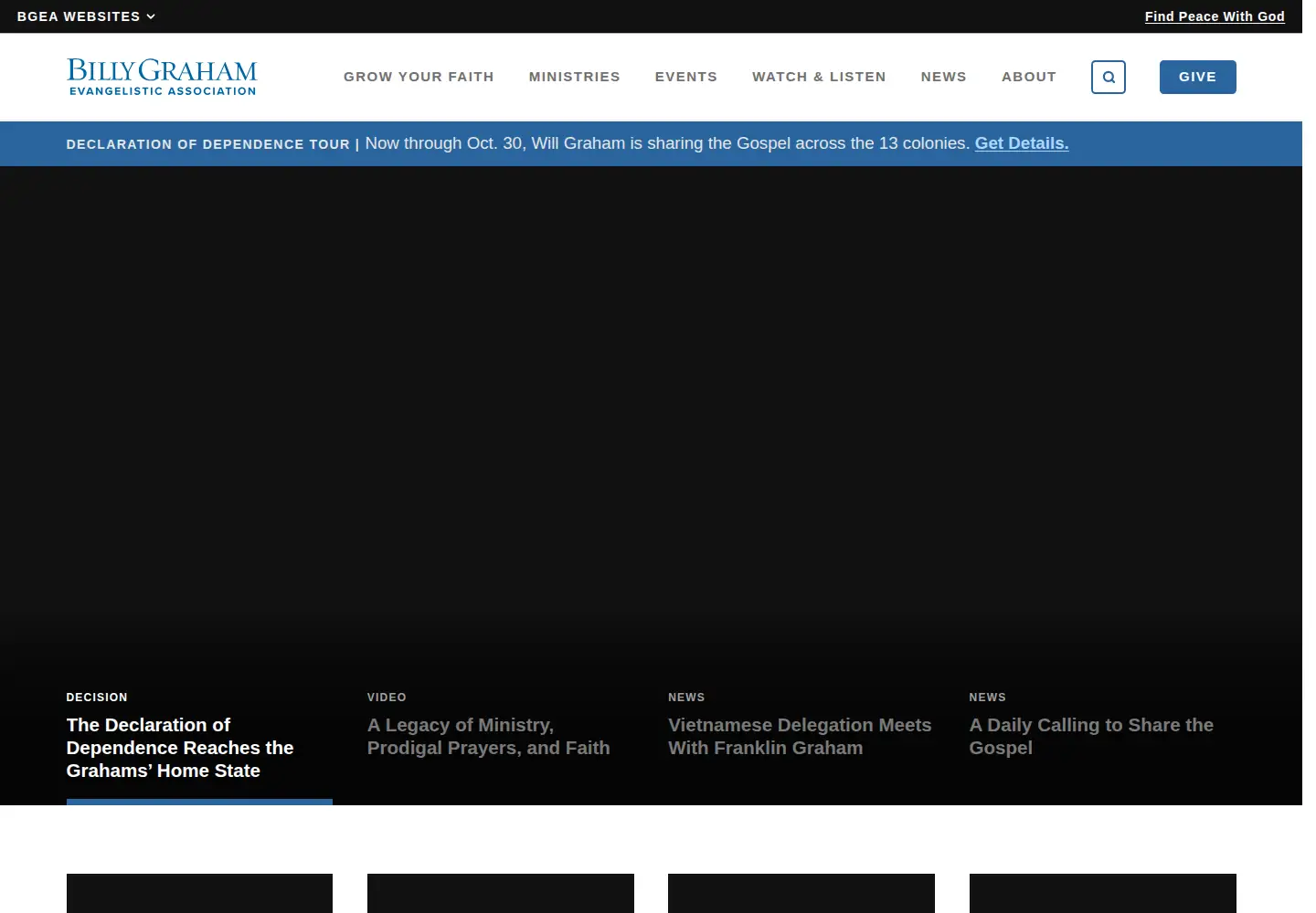 Screenshot of myhopewithbillygraham.org