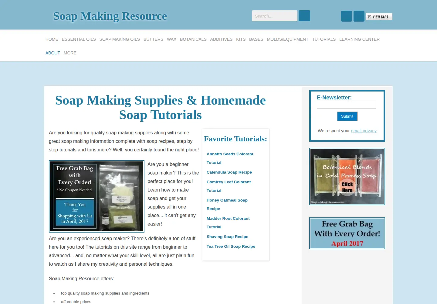 Screenshot of soap-making-resource.com