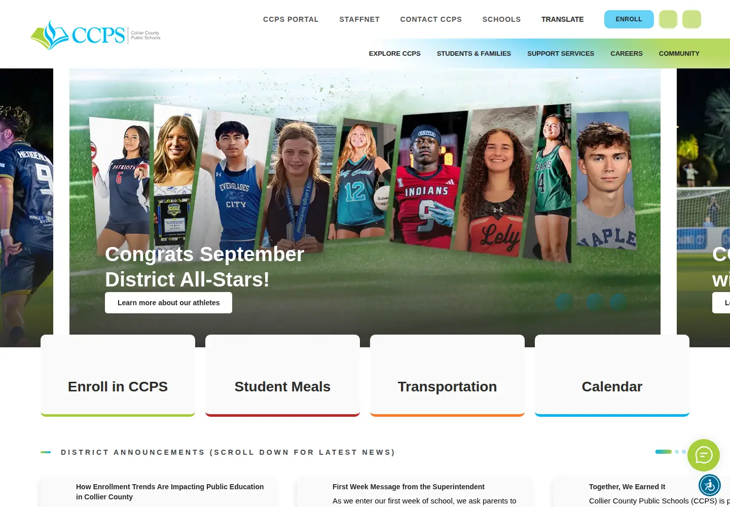 Screenshot of collierschools.com