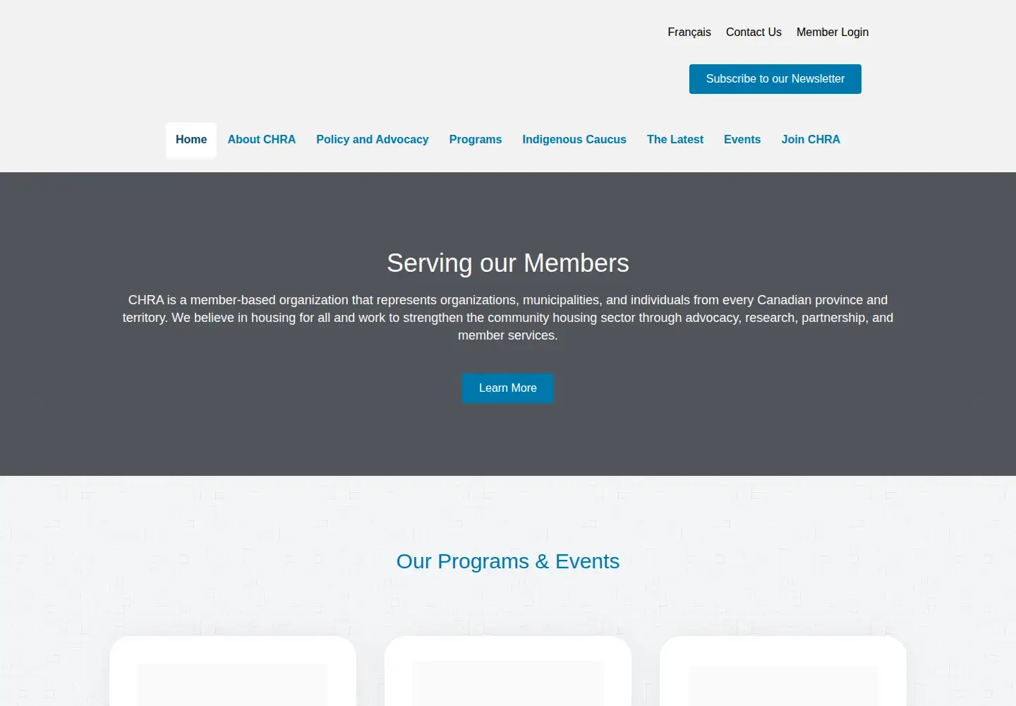 Screenshot of chra-achru.ca