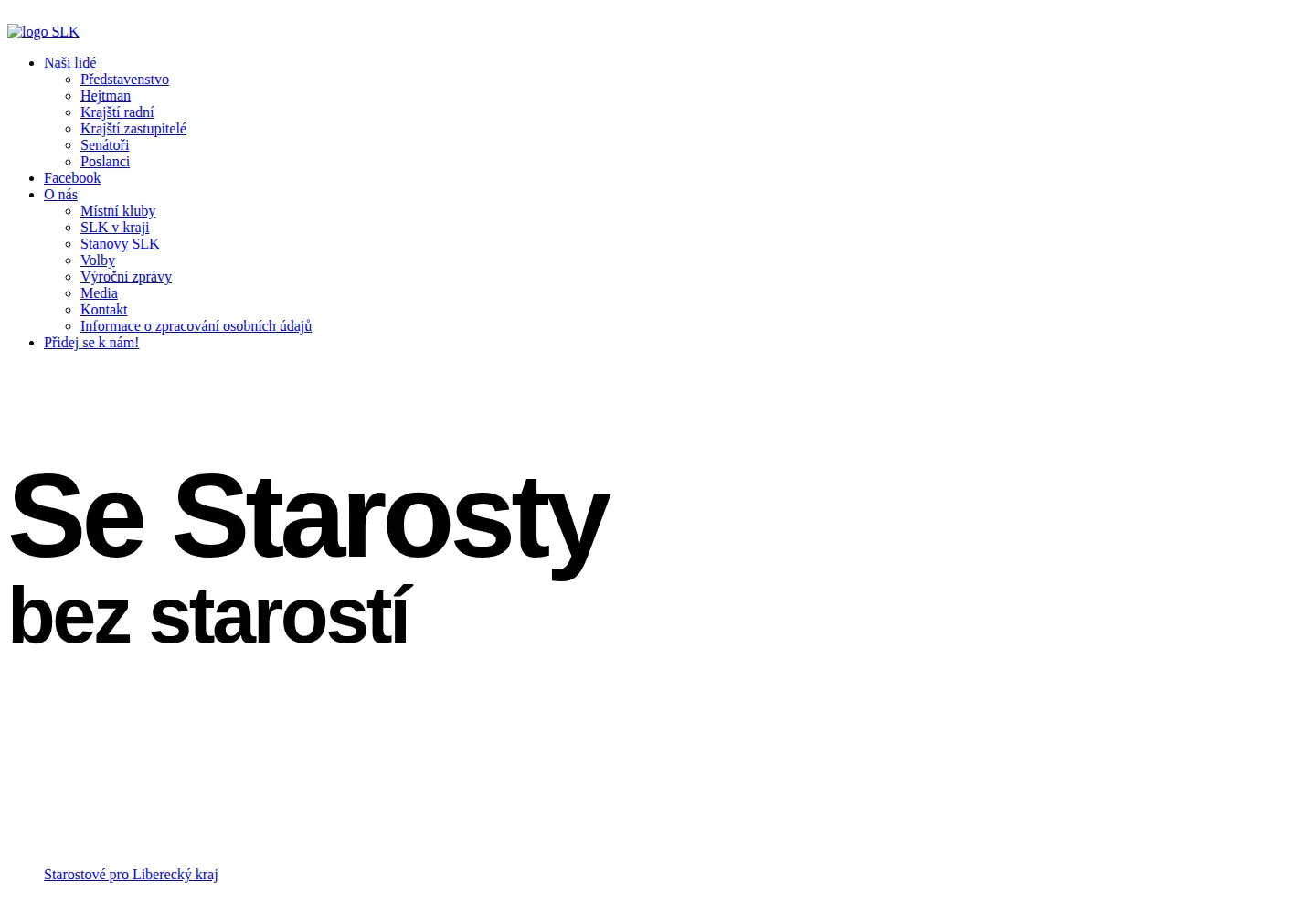 Captured homepage of starostoveprolibereckykraj.cz in the current scan