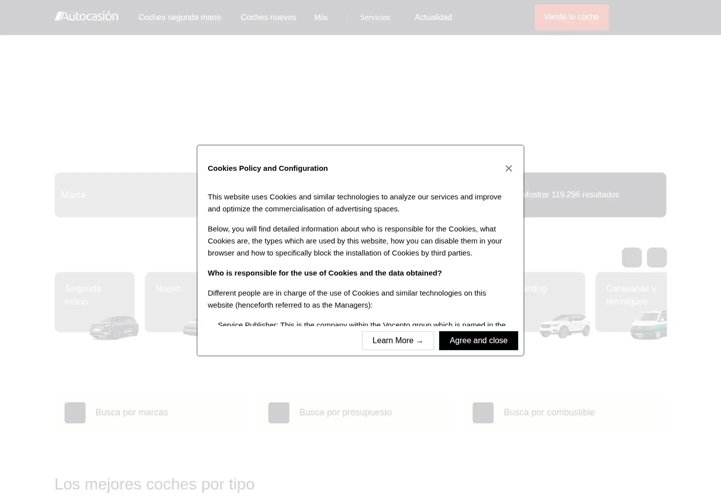 Captured homepage of autocasion.com in the current scan
