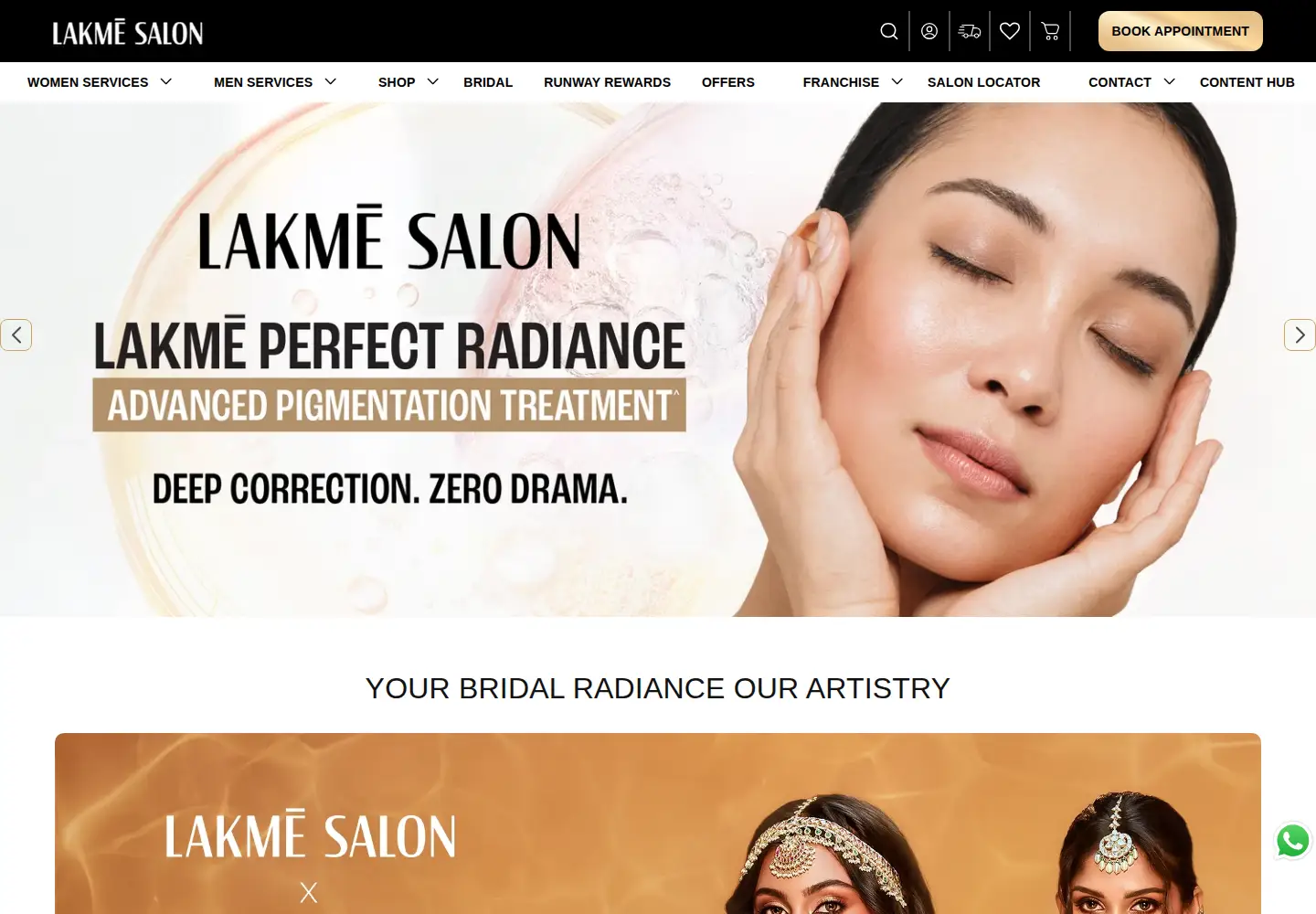 Screenshot of lakmesalon.in