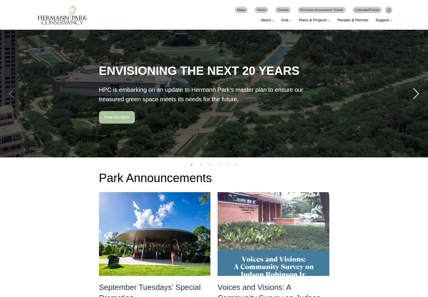 Screenshot of hermannpark.org