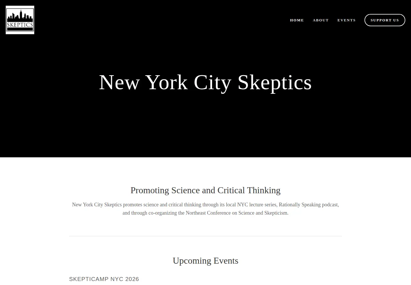 Screenshot of nycskeptics.org