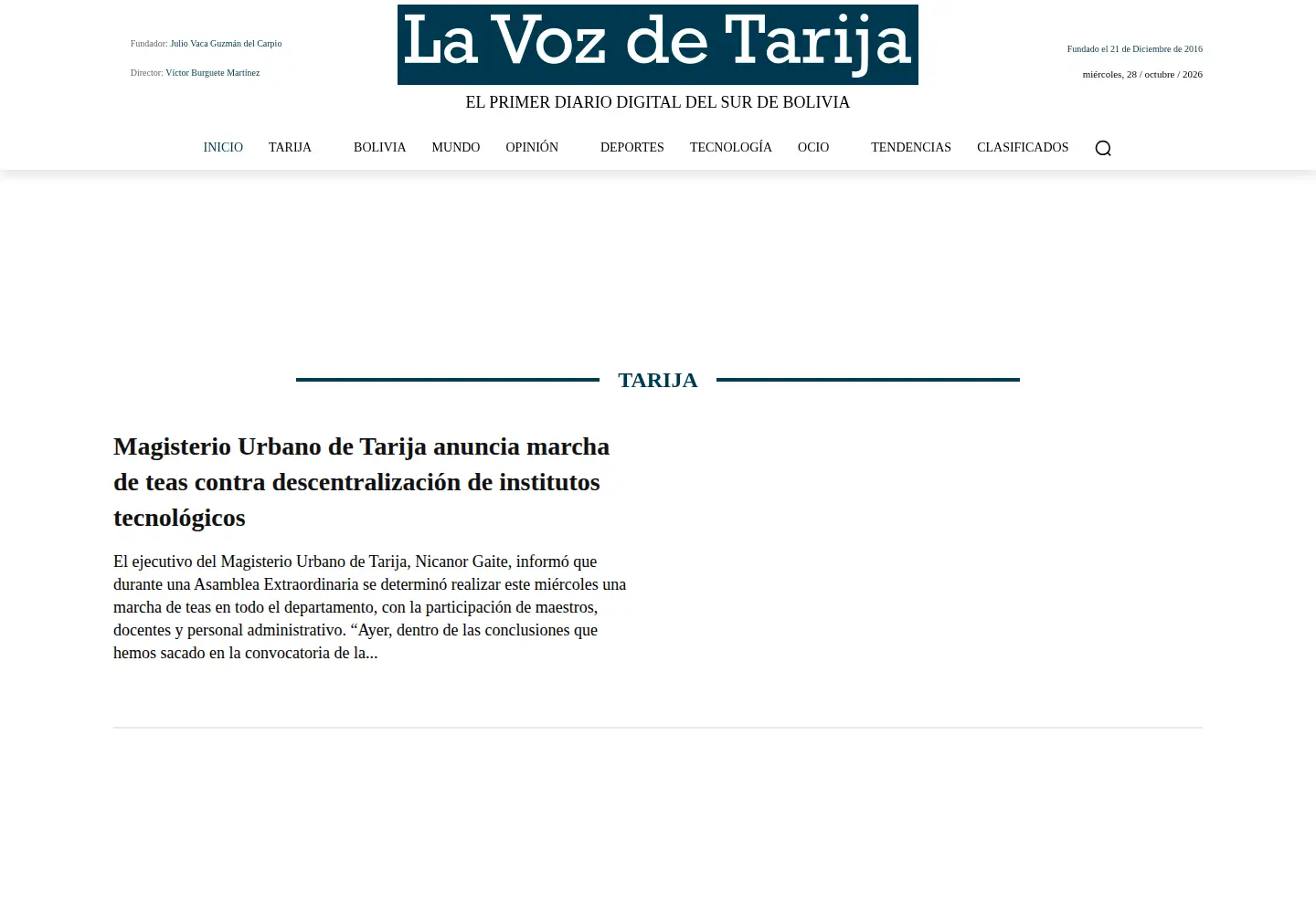 Screenshot of lavozdetarija.com
