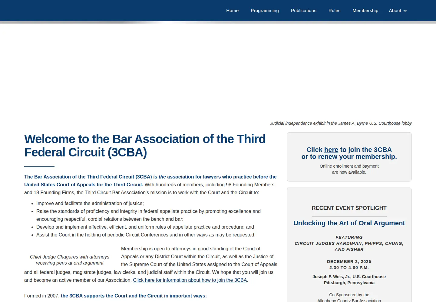 Screenshot of thirdcircuitbar.org