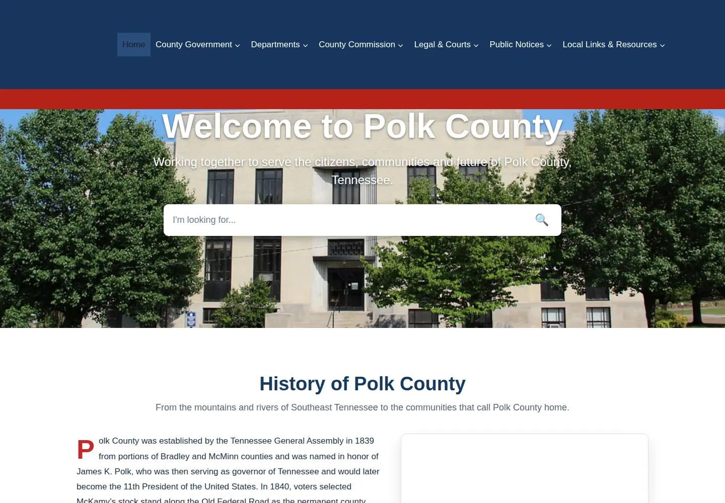 Screenshot of polkgovernment.com