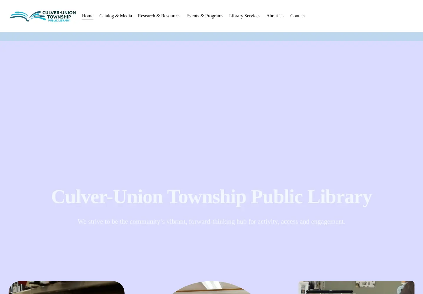 Captured homepage of culver.lib.in.us in the current scan