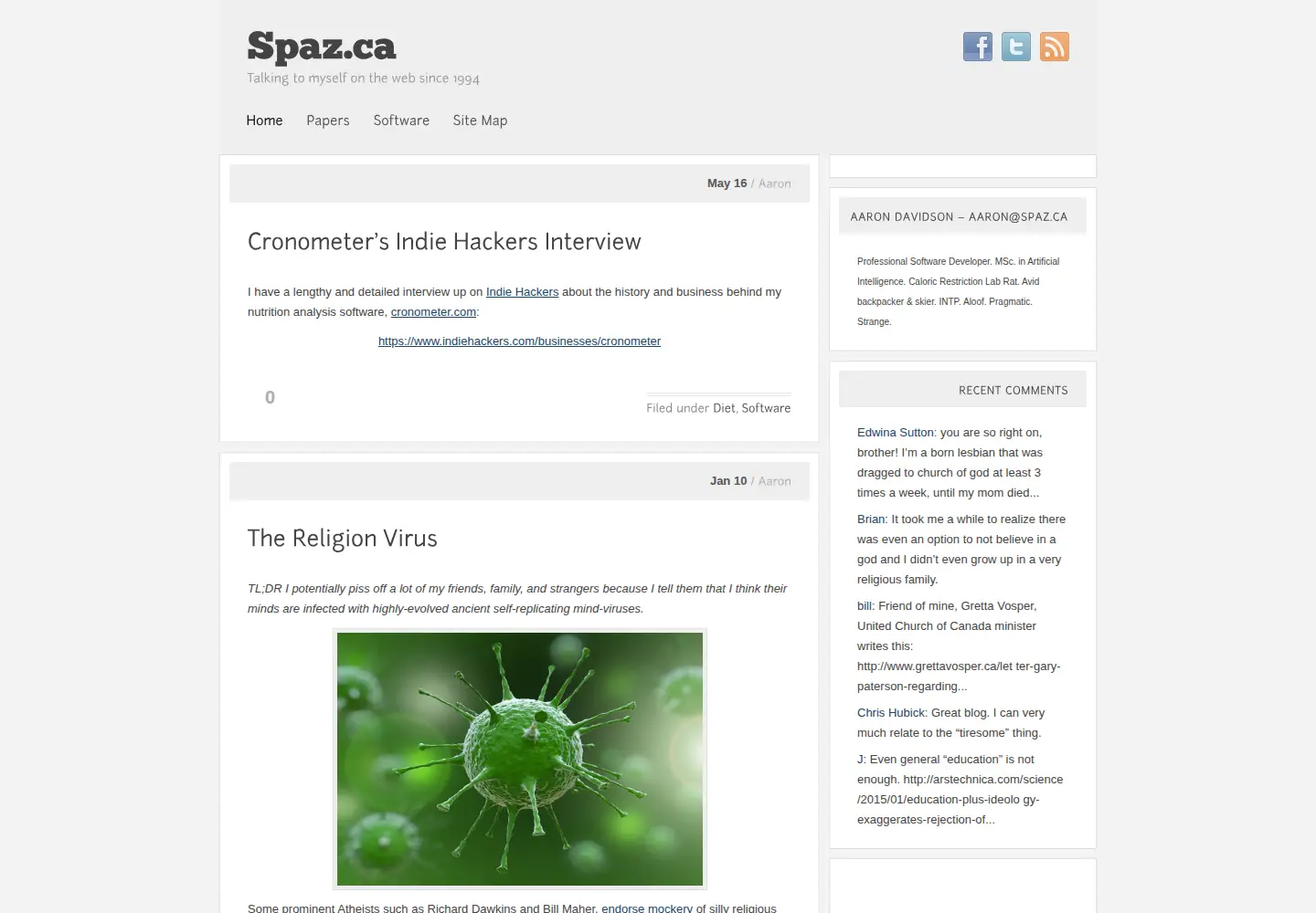 Screenshot of spaz.ca