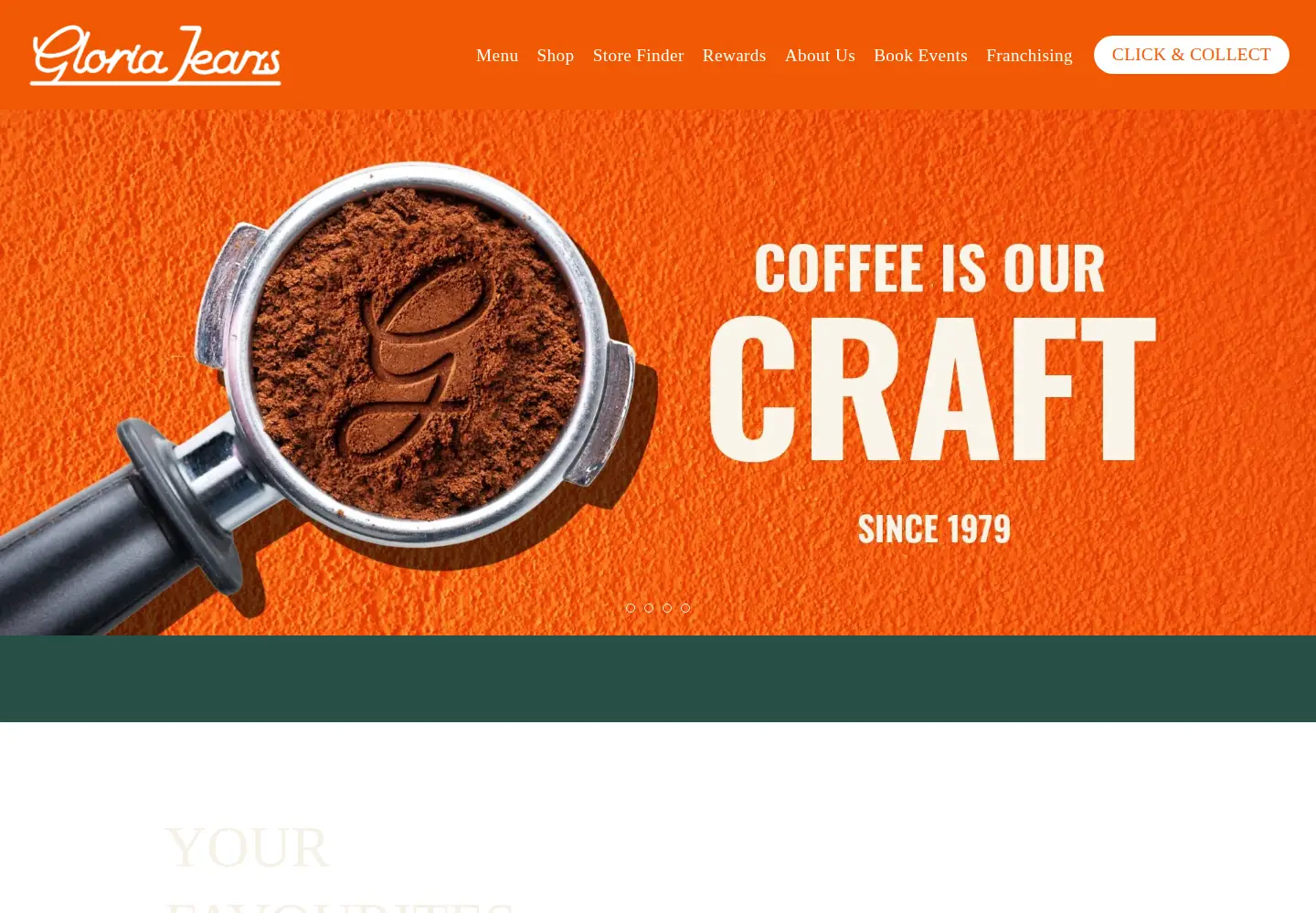Screenshot of gloriajeanscoffees.com.au