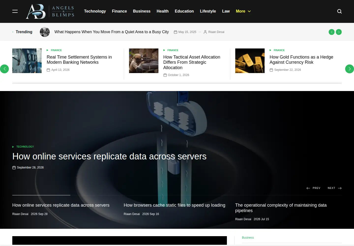 Screenshot of angelsandblimps.com