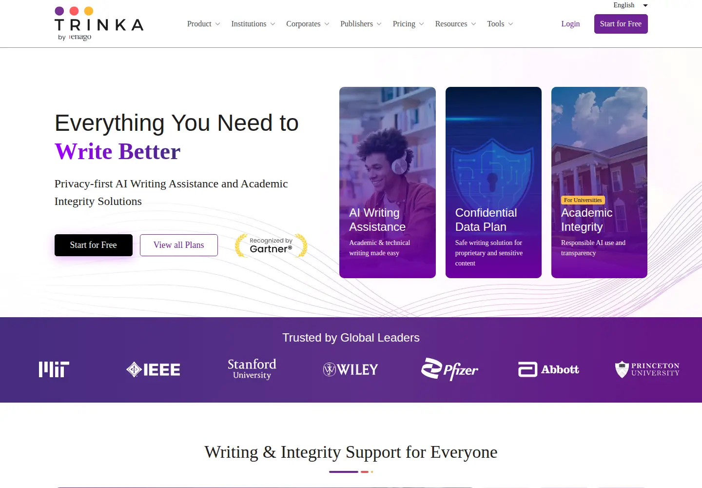 Screenshot of trinka.ai