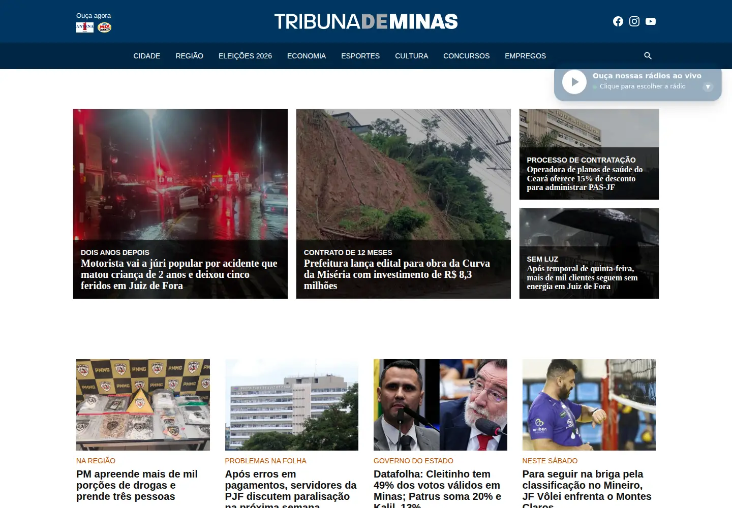 Screenshot of tribunademinas.com.br