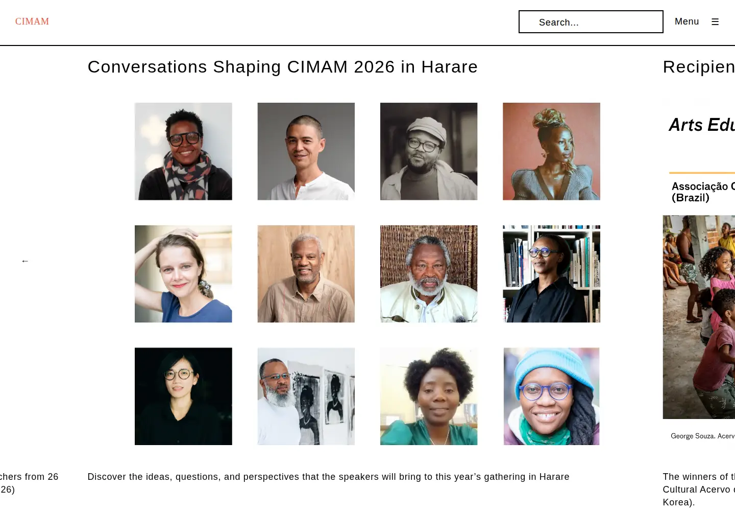 Screenshot of cimam.org
