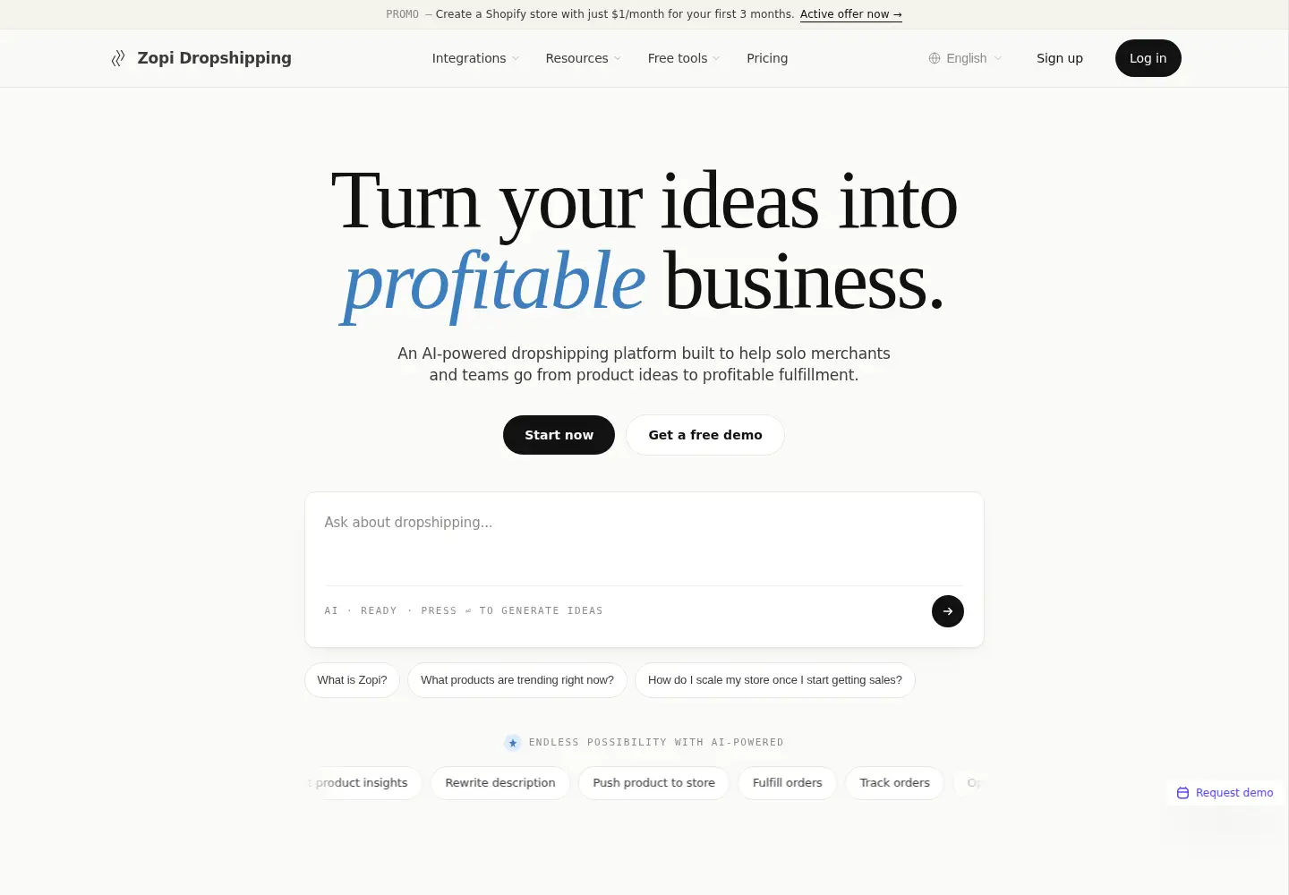Screenshot of zopi.io