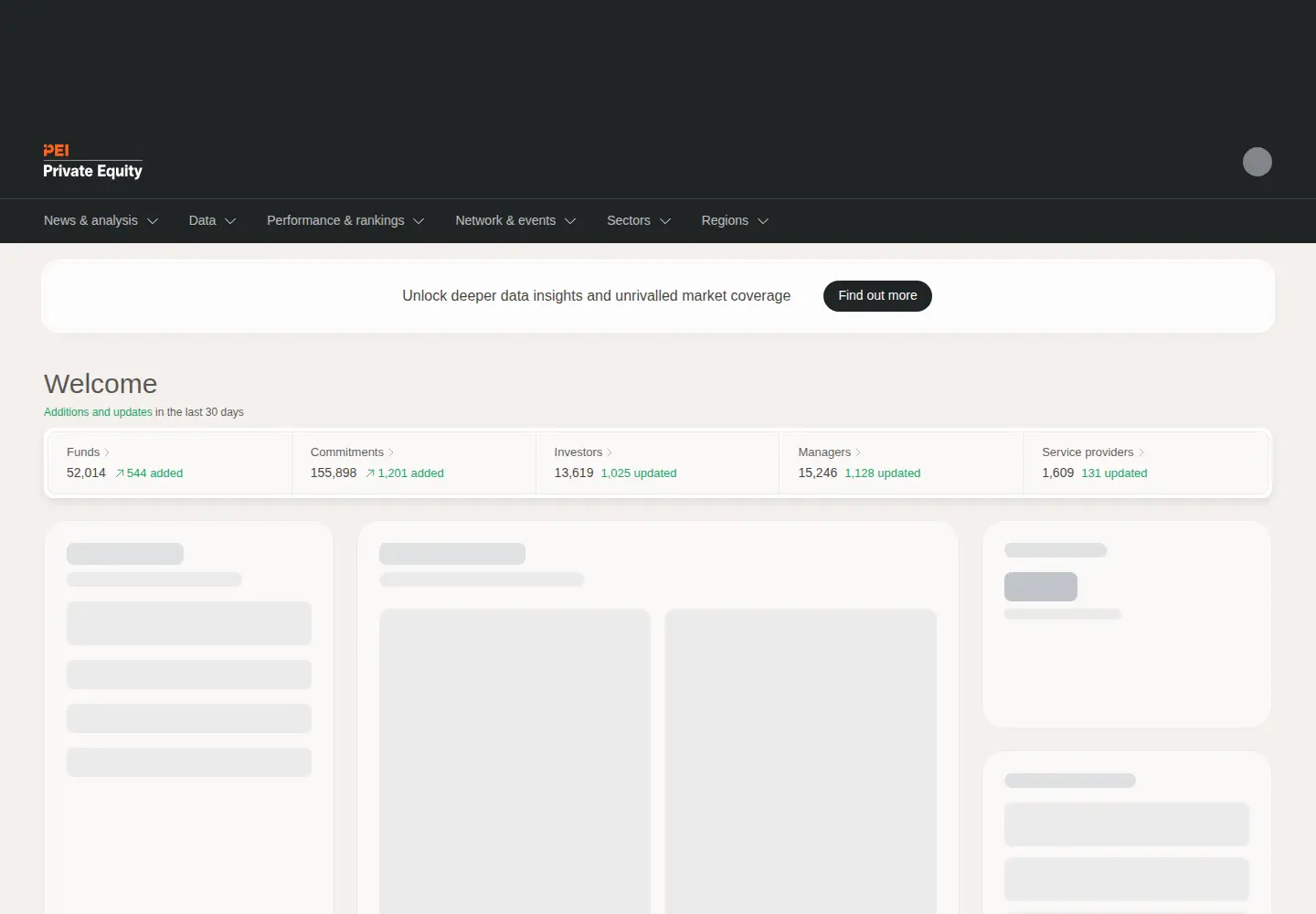 Captured homepage of privateequityonline.com in the current scan