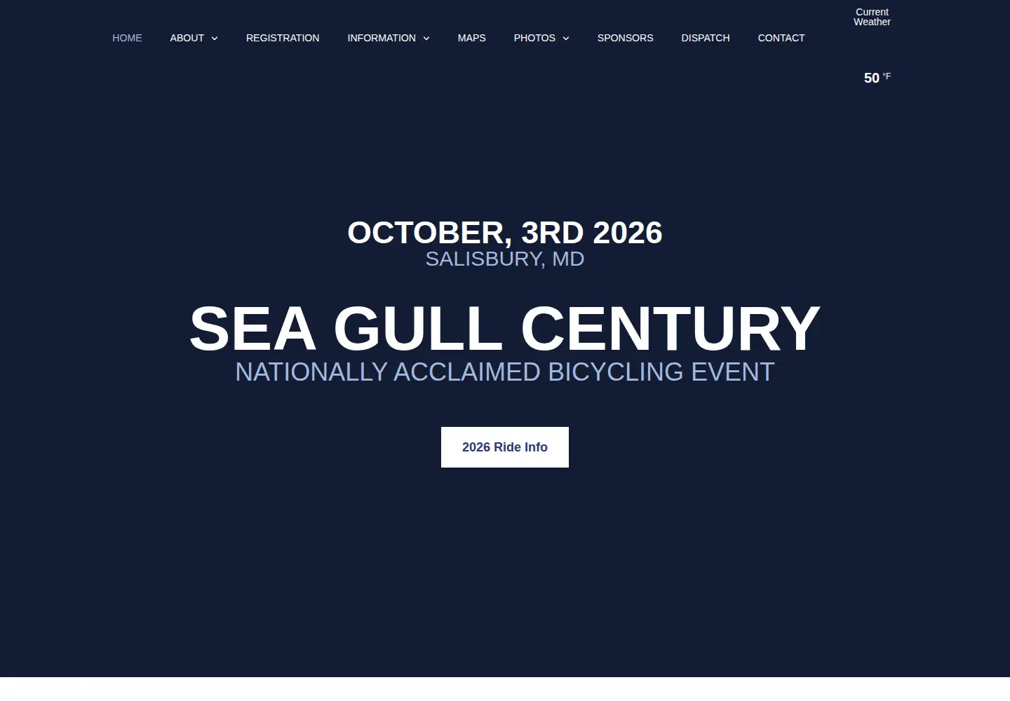 Screenshot of seagullcentury.org