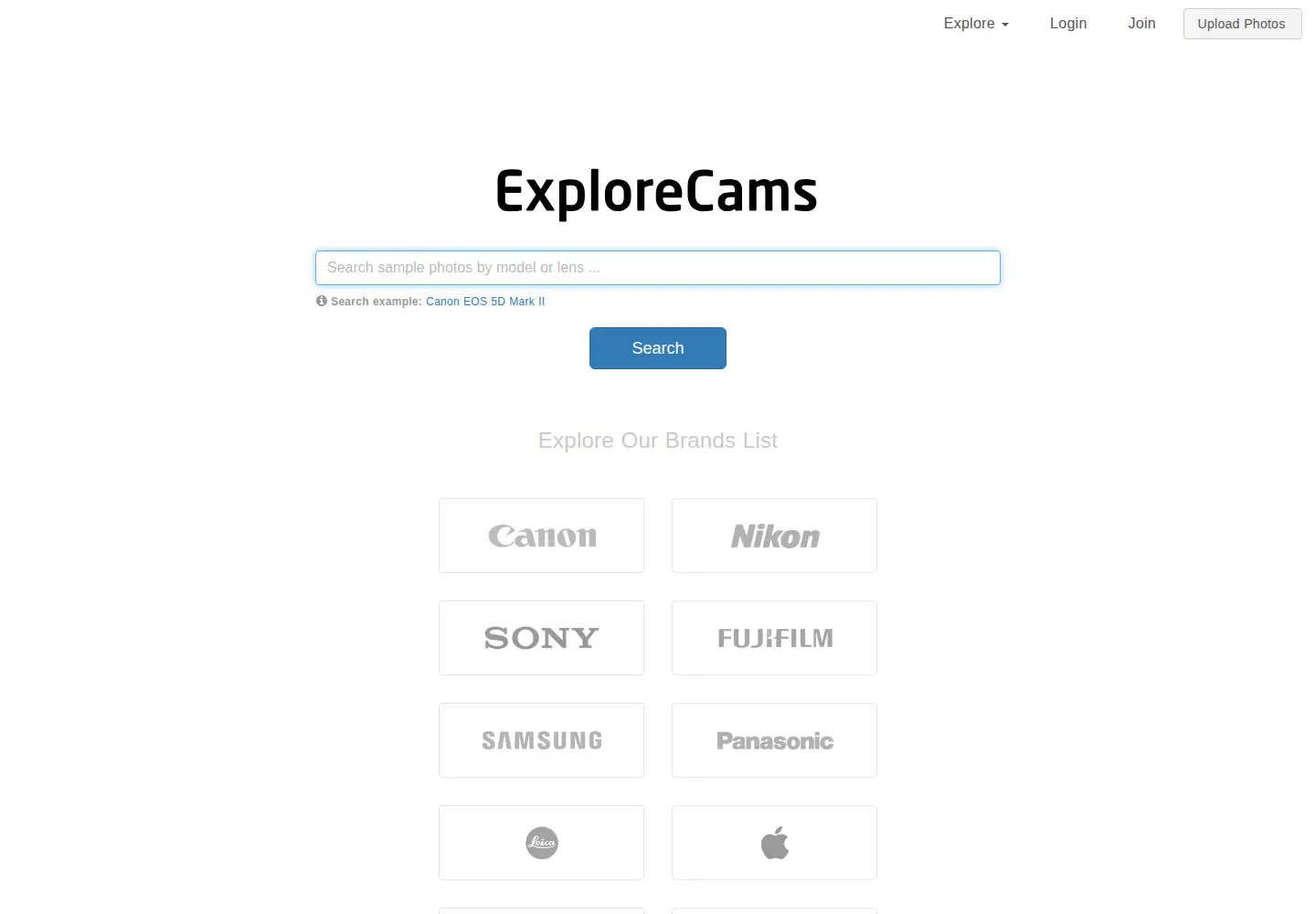 Captured homepage of explorecams.com in the current scan