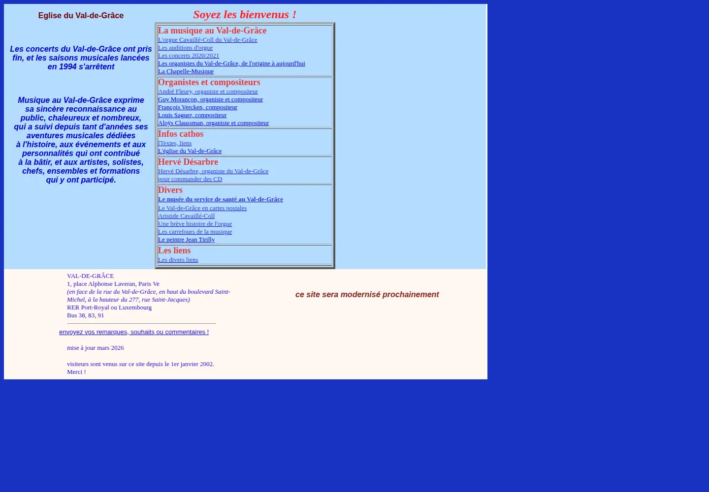 Screenshot of valdegrace.org