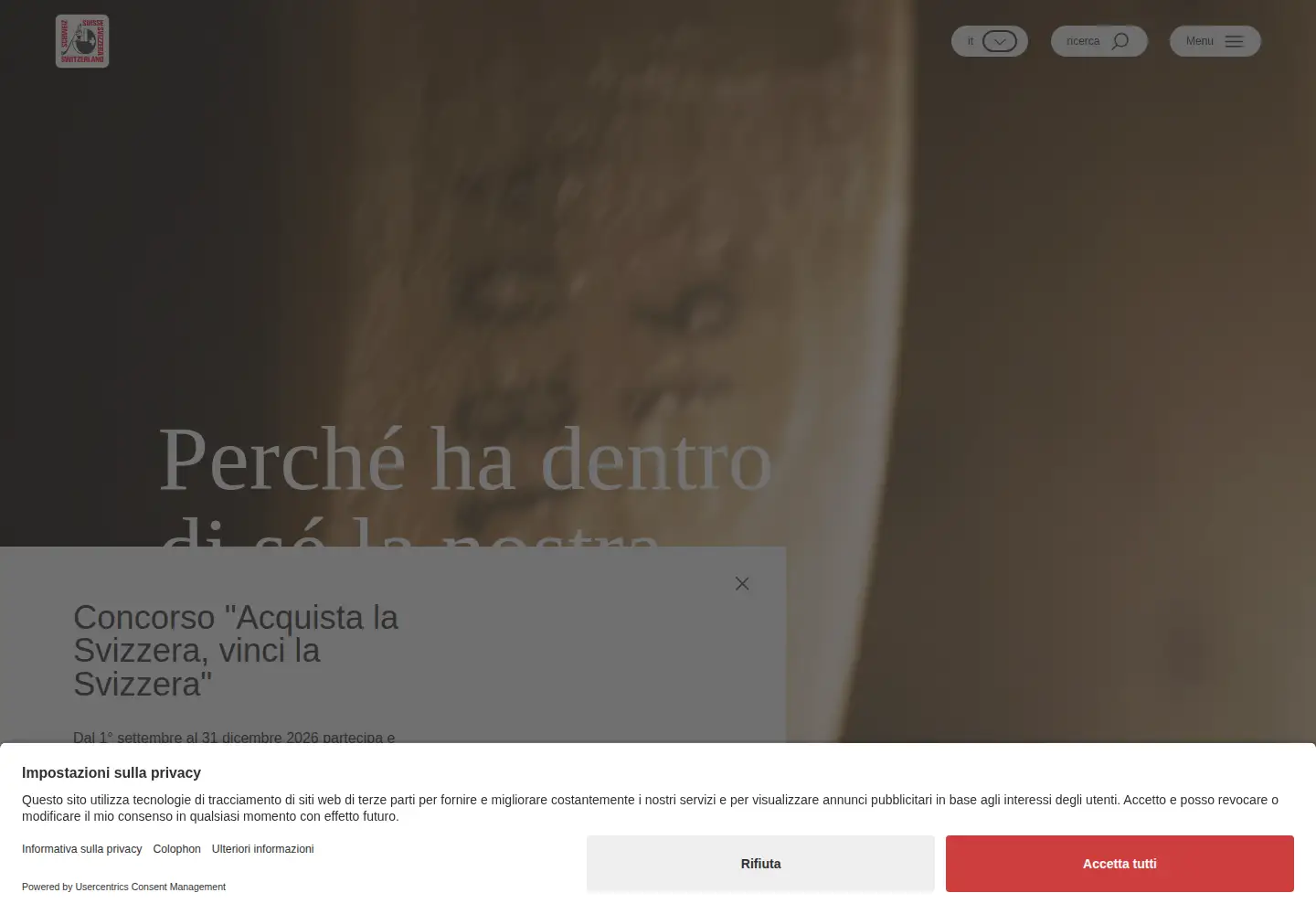 Screenshot of formaggisvizzeri.it