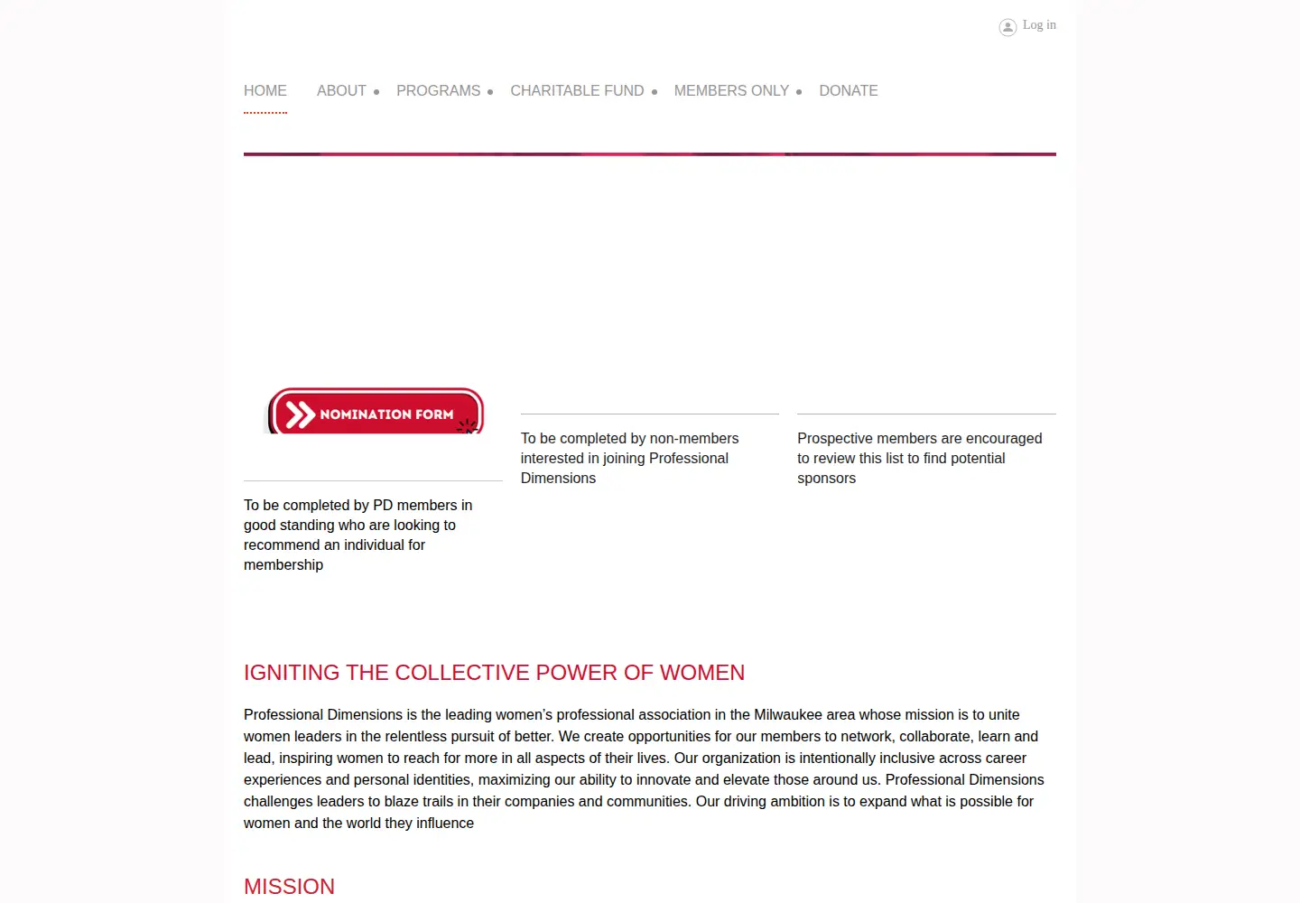 Screenshot of professionaldimensions.org