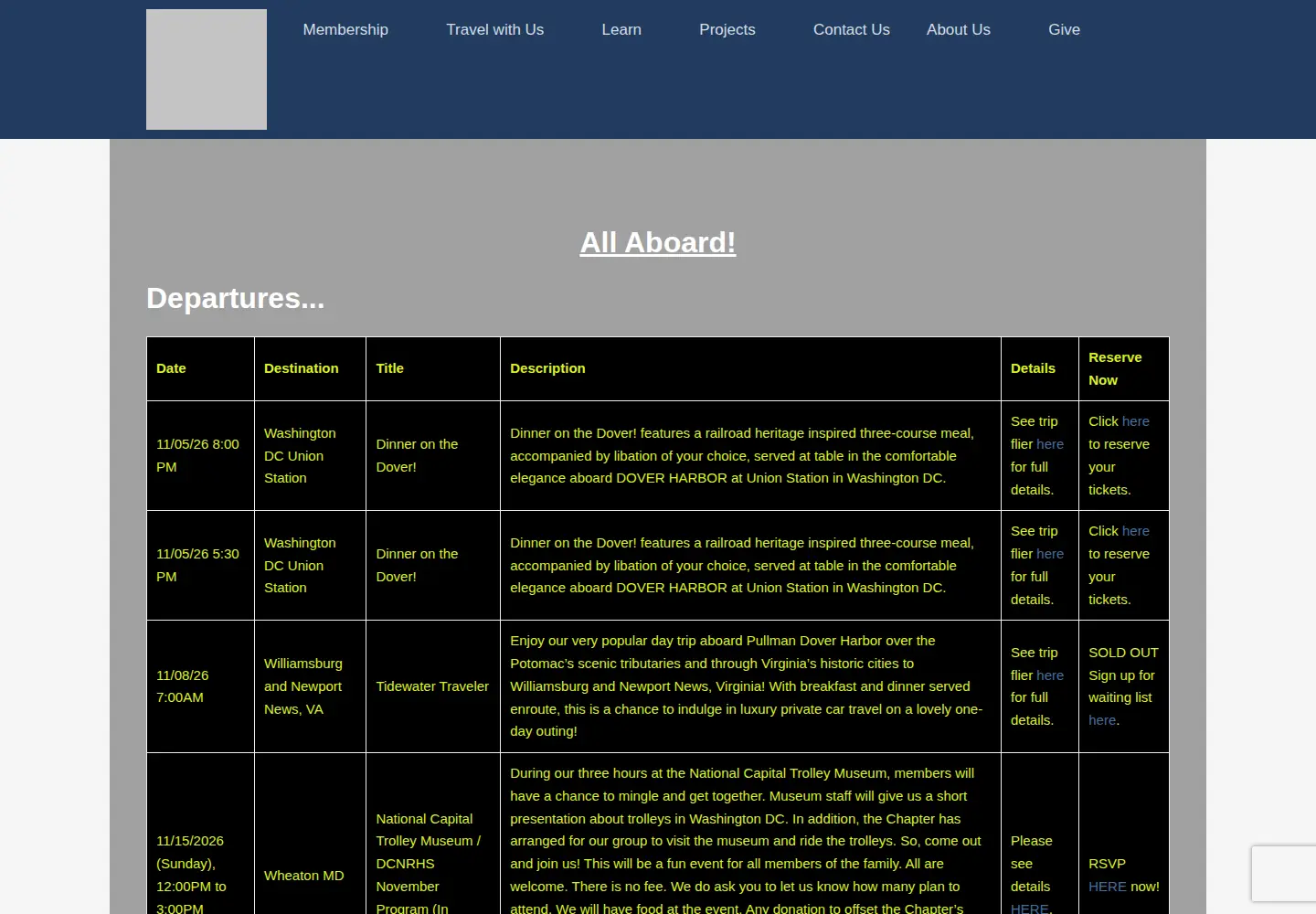Screenshot of dcnrhs.org