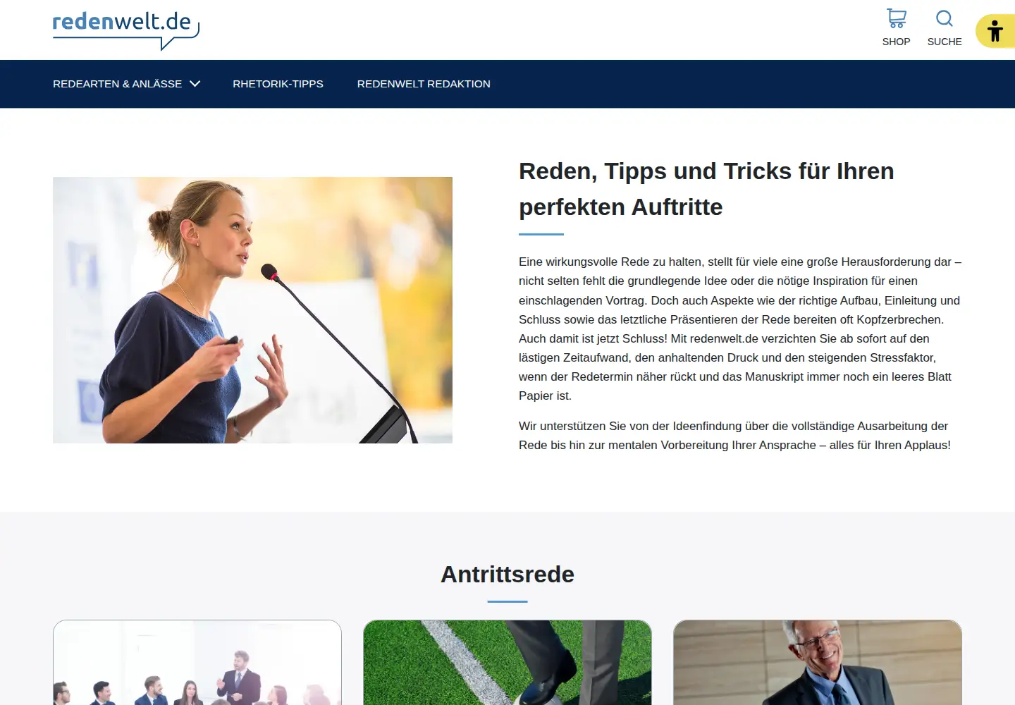 Captured homepage of cicero-rednerpreis.de in the current scan