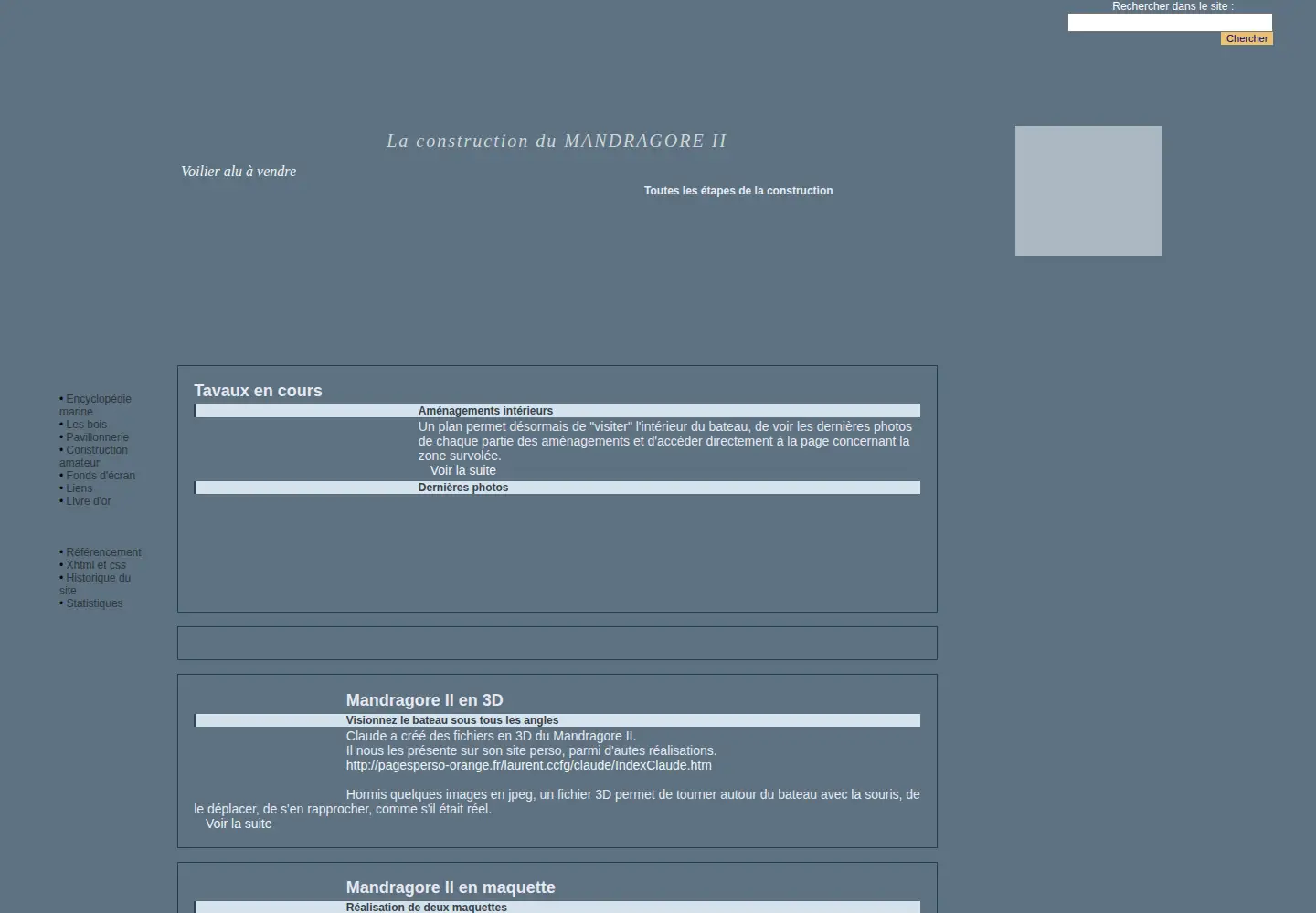 Captured homepage of mandragore2.net in the current scan